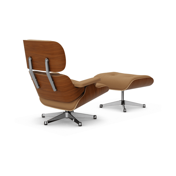 Eames Lounge Chair & Ottoman new dimension, 62 Ochre-31 walnut natural-pol. steel Vitra