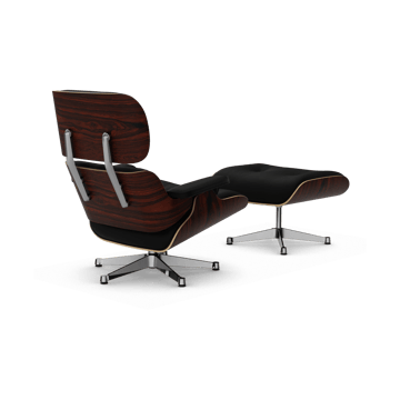 Eames Lounge Chair & Ottoman new dimension - 66 Nero-05 santos palisander-pol. steel - Vitra