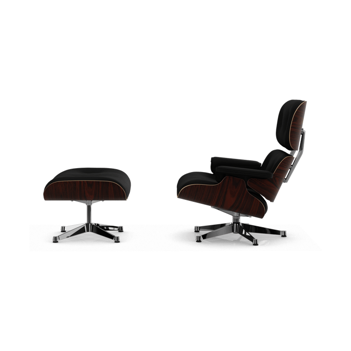 Eames Lounge Chair & Ottoman new dimension, 66 Nero-05 santos palisander-pol. steel Vitra