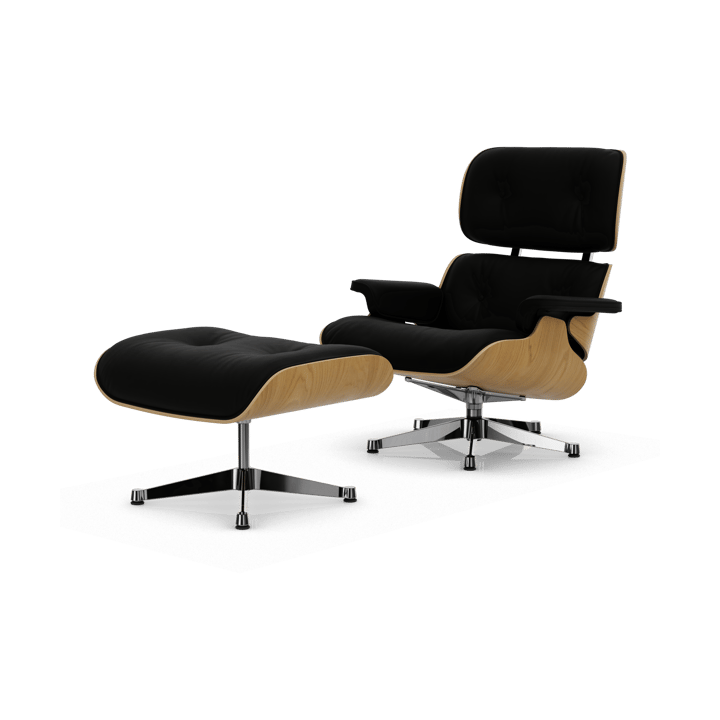 Eames Lounge Chair & Ottoman new dimension - 66 Nero-26 chestnut natural-pol. steel - Vitra