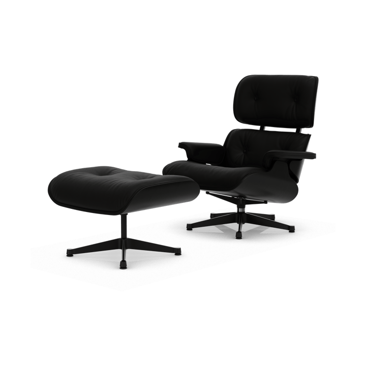Eames Lounge Chair & Ottoman new dimension - 66 Nero-27 chestnut black-pol. steel-black - Vitra