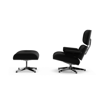 Eames Lounge Chair & Ottoman new dimension - 66 Nero-27 chestnut black-pol. steel - Vitra