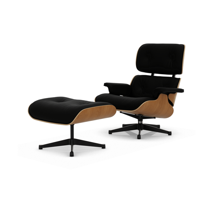 Eames Lounge Chair & Ottoman new dimension - 66 Nero-28 cherry natural-pol. steel-black - Vitra