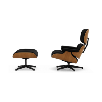 Eames Lounge Chair & Ottoman new dimension - 66 Nero-28 cherry natural-pol. steel-black - Vitra