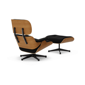 Eames Lounge Chair & Ottoman new dimension - 66 Nero-28 cherry natural-pol. steel-black - Vitra