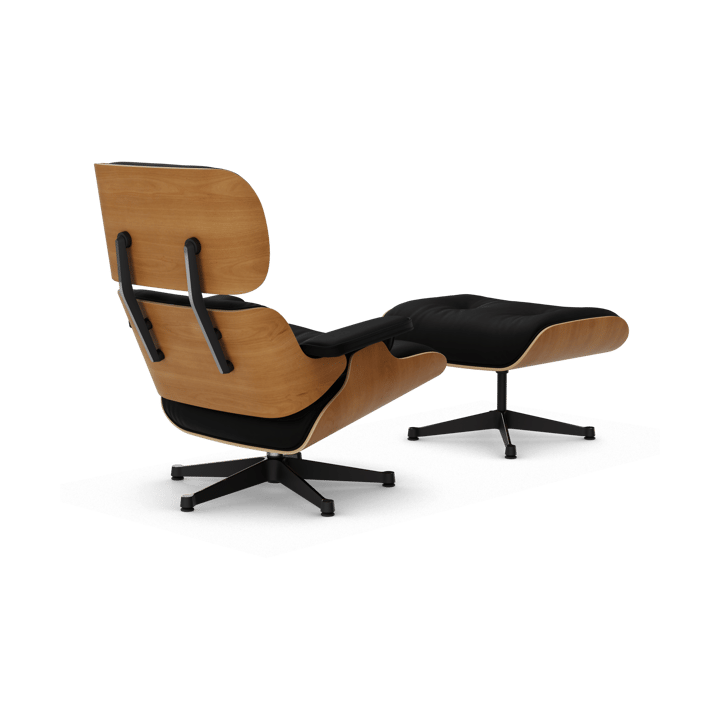 Eames Lounge Chair & Ottoman new dimension, 66 Nero-28 cherry natural-pol. steel-black Vitra
