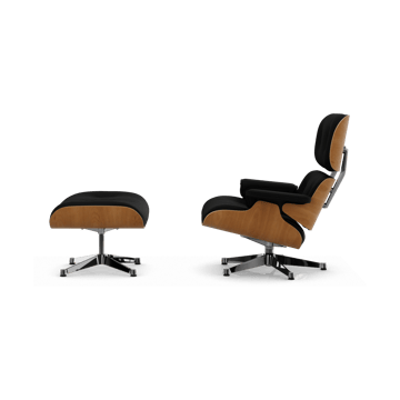 Eames Lounge Chair & Ottoman new dimension - 66 Nero-28 cherry natural-pol. steel - Vitra