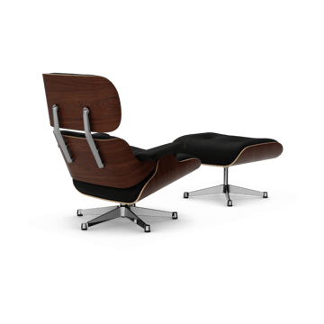 Eames Lounge Chair & Ottoman new dimension - 66 Nero-32 walnut dark-pol. steel - Vitra