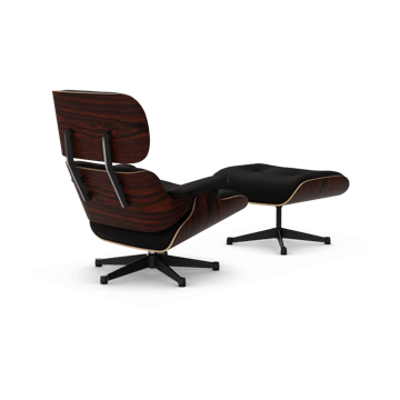 Eames Lounge Chair & Ottoman new dimension - 68 Chocolate-05 santos palisander-pol. steel-black - Vitra