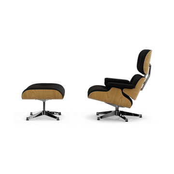 Eames Lounge Chair & Ottoman new dimension - 68 Chocolate-26 chestnut natural-pol. steel - Vitra