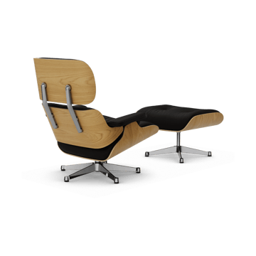 Eames Lounge Chair & Ottoman new dimension - 68 Chocolate-26 chestnut natural-pol. steel - Vitra