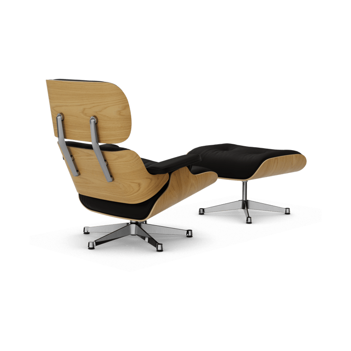 Eames Lounge Chair & Ottoman new dimension, 68 Chocolate-26 chestnut natural-pol. steel Vitra