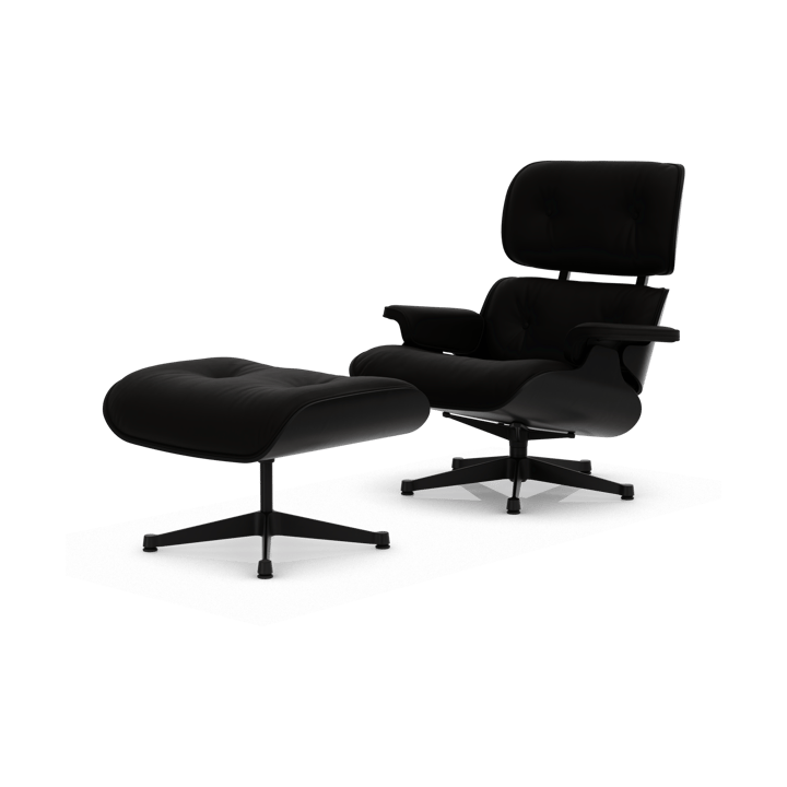 Eames Lounge Chair & Ottoman new dimension - 68 Chocolate-27 chestnut black-black steel - Vitra