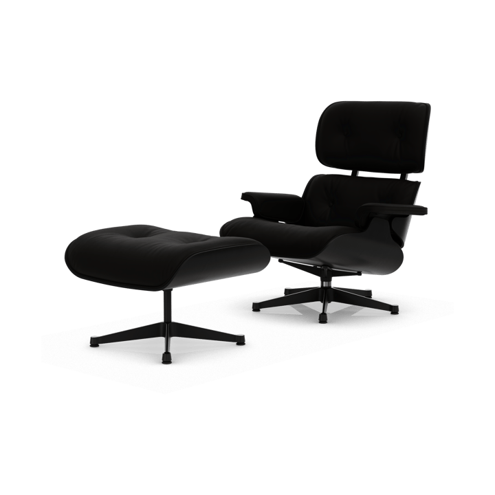 Eames Lounge Chair & Ottoman new dimension - 68 Chocolate-27 chestnut black-pol. steel-black - Vitra