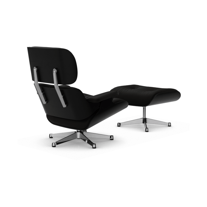 Eames Lounge Chair & Ottoman new dimension, 68 Chocolate-27 chestnut black-pol. steel Vitra