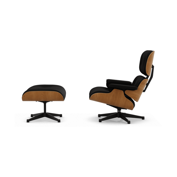 Eames Lounge Chair & Ottoman new dimension, 68 Chocolate-28 cherry natural-pol. steel-black Vitra