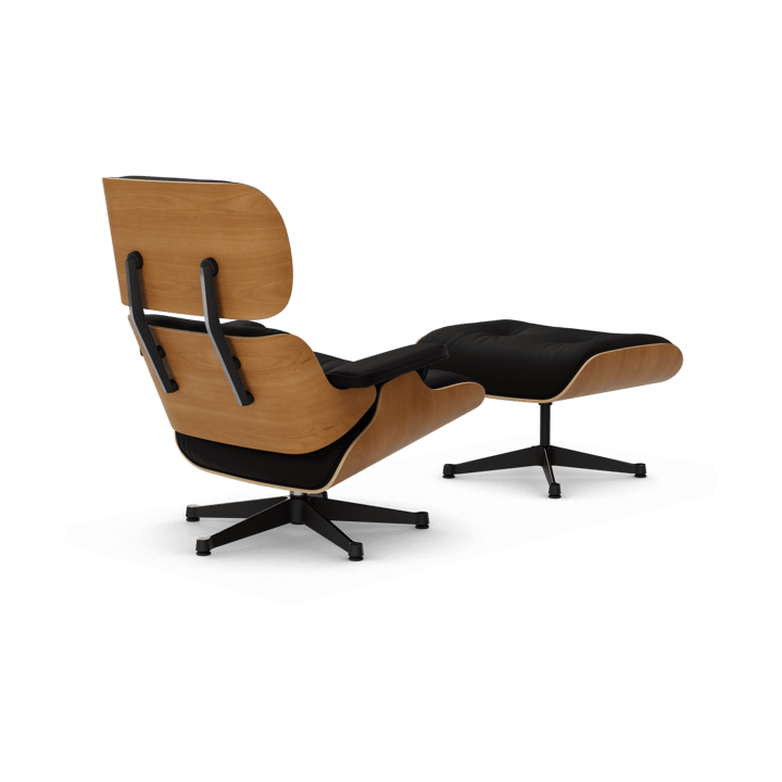 Eames Lounge Chair & Ottoman new dimension, 68 Chocolate-28 cherry natural-pol. steel-black Vitra