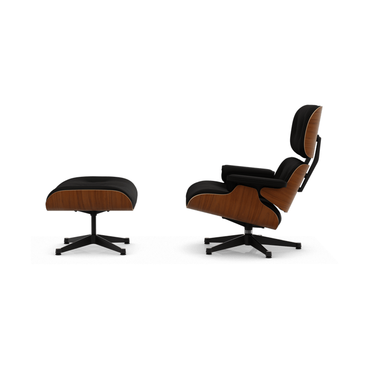 Eames Lounge Chair & Ottoman new dimension, 68 Chocolate-31 walnut natural-pol. steel-black Vitra