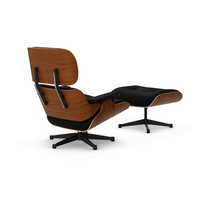 Eames Lounge Chair & Ottoman new dimension, 68 Chocolate-31 walnut natural-pol. steel-black Vitra
