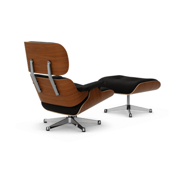 Eames Lounge Chair & Ottoman new dimension - 68 Chocolate-31 walnut natural-pol. steel - Vitra