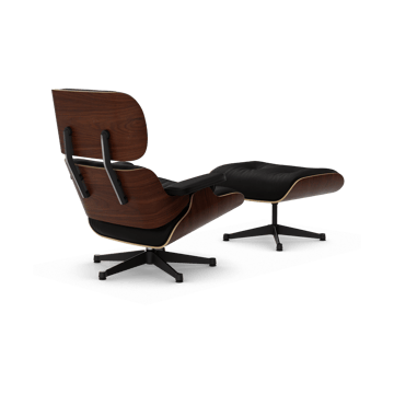 Eames Lounge Chair & Ottoman new dimension - 68 Chocolate-32 walnut dark-pol. steel-black - Vitra