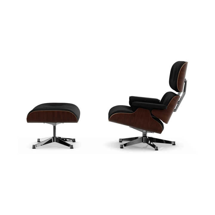 Eames Lounge Chair & Ottoman new dimension, 68 Chocolate-32 walnut dark-pol. steel Vitra