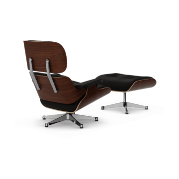 Eames Lounge Chair & Ottoman new dimension - 68 Chocolate-32 walnut dark-pol. steel - Vitra