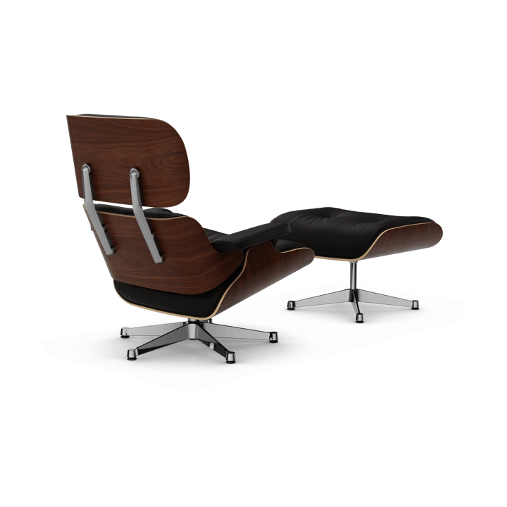 Eames Lounge Chair & Ottoman new dimension, 68 Chocolate-32 walnut dark-pol. steel Vitra