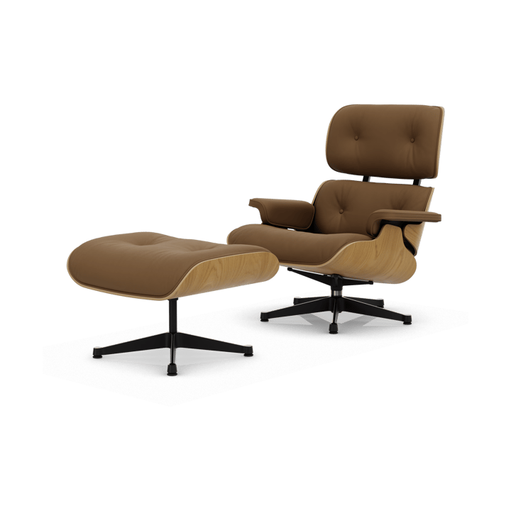 Eames Lounge Chair & Ottoman new dimension - 75 Camel-26 chestnut natural-pol. steel-black - Vitra