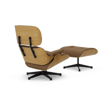 Eames Lounge Chair & Ottoman new dimension - 75 Camel-26 chestnut natural-pol. steel-black - Vitra