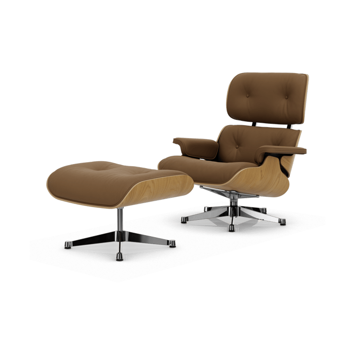 Eames Lounge Chair & Ottoman new dimension - 75 Camel-26 chestnut natural-pol. steel - Vitra