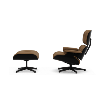 Eames Lounge Chair & Ottoman new dimension - 75 Camel-27 chestnut black-black steel - Vitra