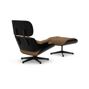Eames Lounge Chair & Ottoman new dimension - 75 Camel-27 chestnut black-black steel - Vitra