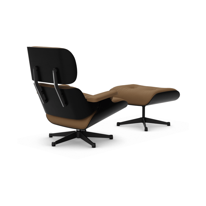 Eames Lounge Chair & Ottoman new dimension, 75 Camel-27 chestnut black-pol. steel-black Vitra