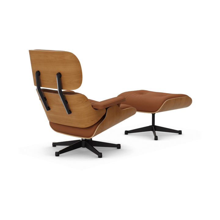 Eames Lounge Chair & Ottoman new dimension, 97 Cognac-28 cherry natural-pol. steel-black Vitra
