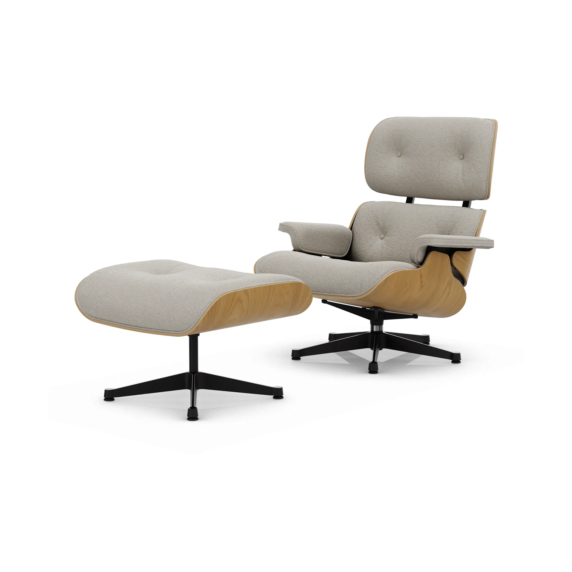 Eames Lounge Chair & Ottoman new dimensions, 01 Ivory-pearl-26 chestnut-pol. steel-black Vitra