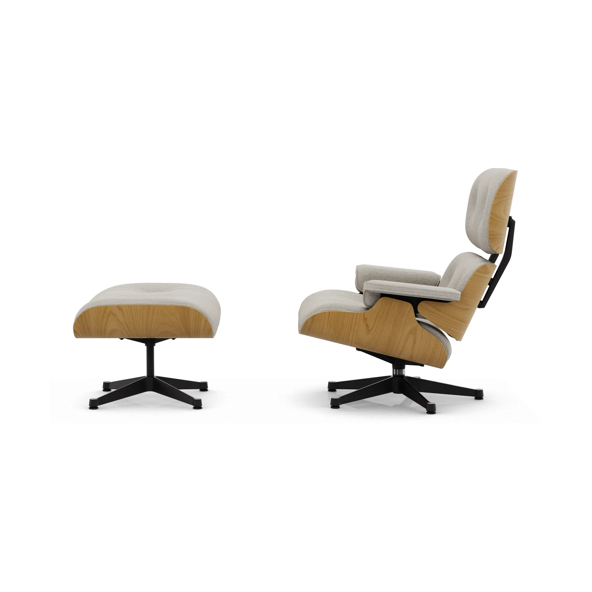 Eames Lounge Chair & Ottoman new dimensions, 01 Ivory-pearl-26 chestnut-pol. steel-black Vitra