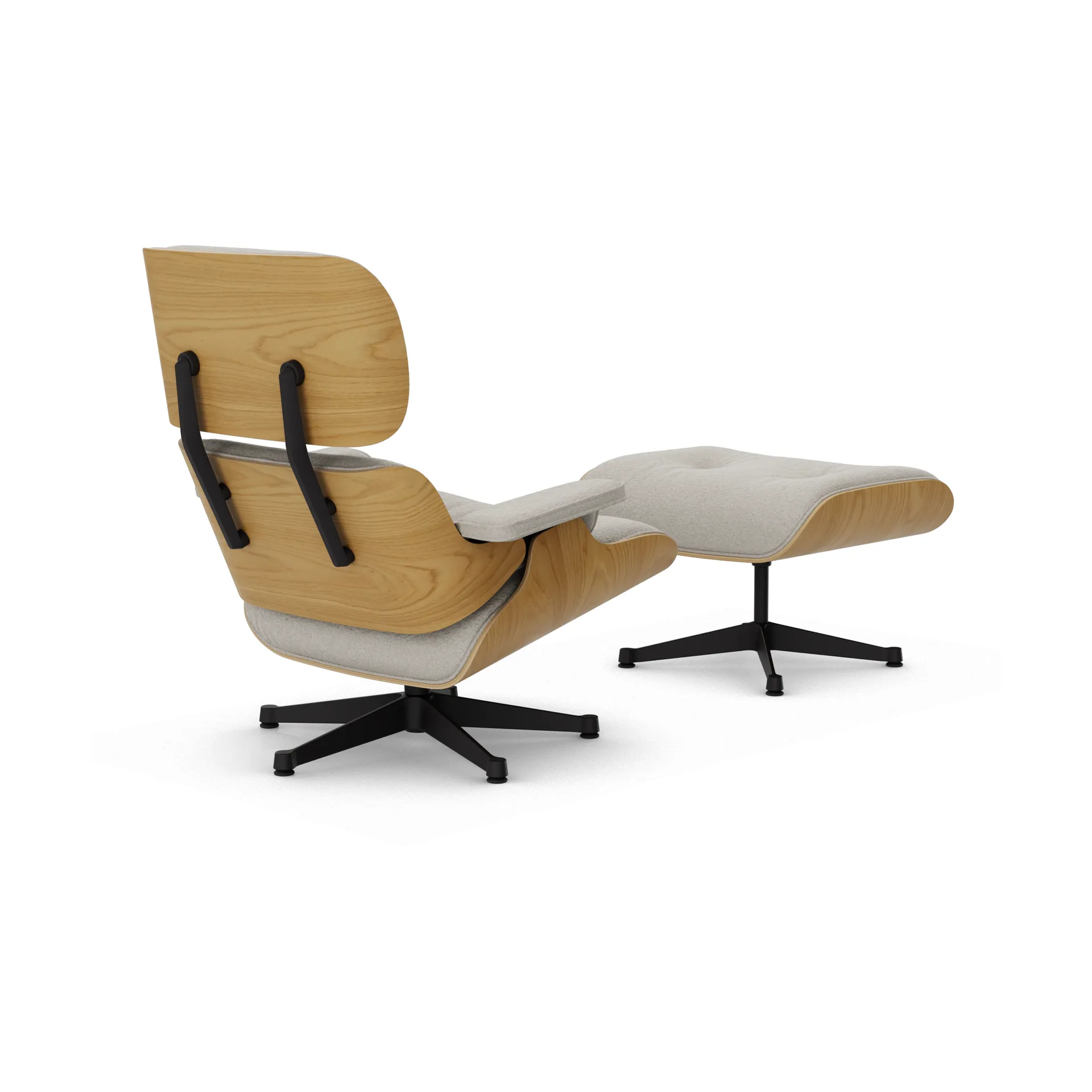 Eames Lounge Chair & Ottoman new dimensions, 01 Ivory-pearl-27 chestnut black-black steel Vitra