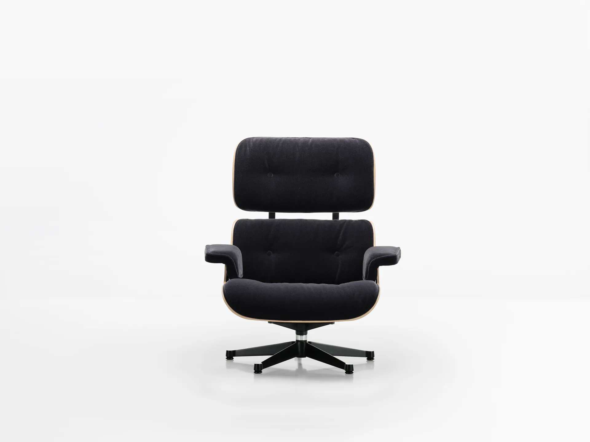 Eames Lounge Chair & Ottoman new dimensions, 08 Dark Anthracite-05 santos palis.-pol.steel-black Vitra
