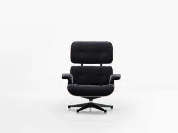 Eames Lounge Chair & Ottoman new dimensions - 08 Dark Anthracite-05 santos palis.-pol.steel-black - Vitra