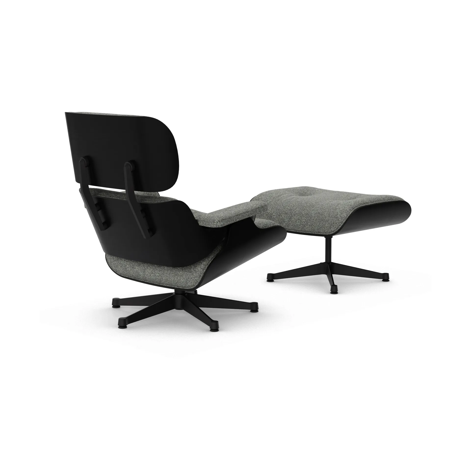 Eames Lounge Chair & Ottoman new dimensions, 10 Salt'n pepper-27 chestnut black-black steel Vitra