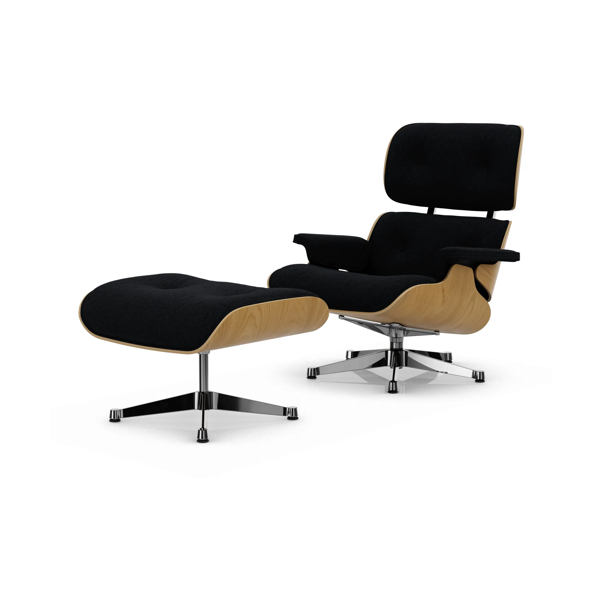Eames Lounge Chair & Ottoman new dimensions, 11 Anthracite-26 chestnut-pol. steel Vitra