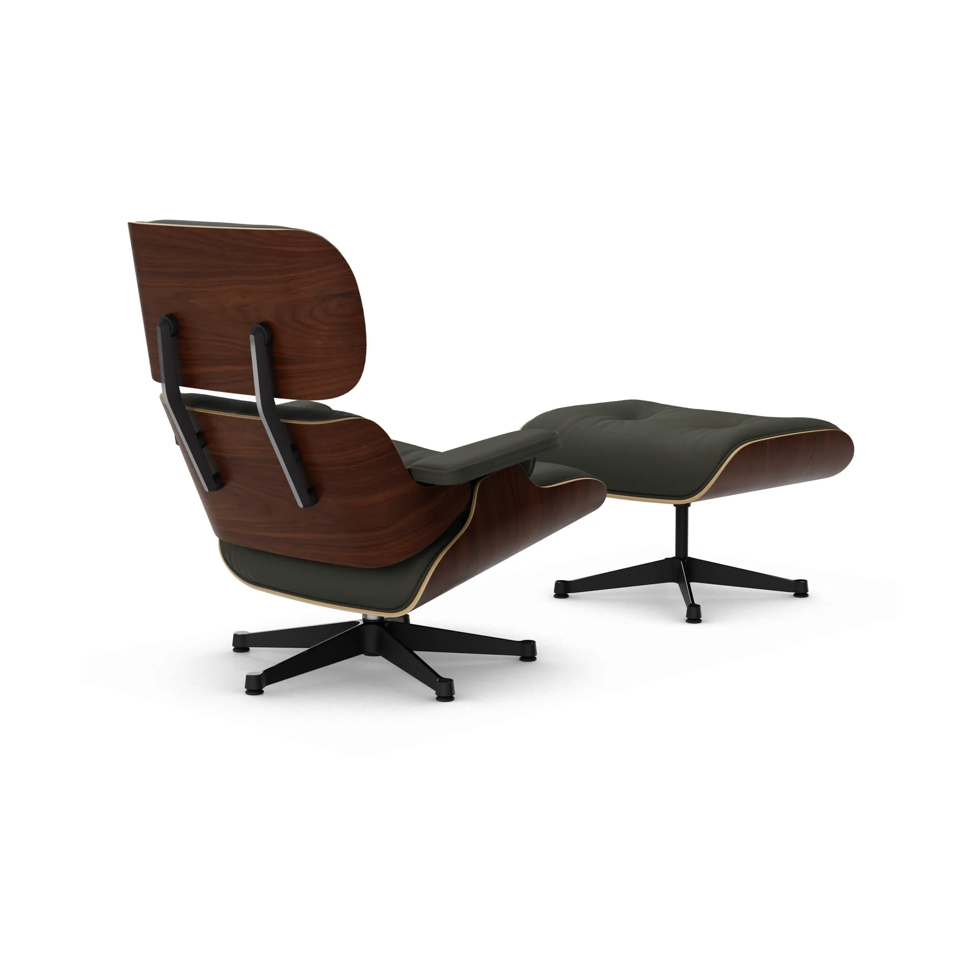 Eames Lounge Chair & Ottoman new dimensions, 61 Umbra grey-32 walnut dark-pol. steel-black Vitra