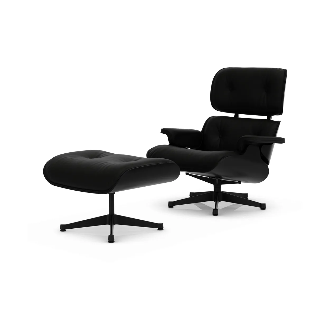 Vitra Eames Lounge Chair & Ottoman new dimensions 66 Nero-27 chestnut black-black steel