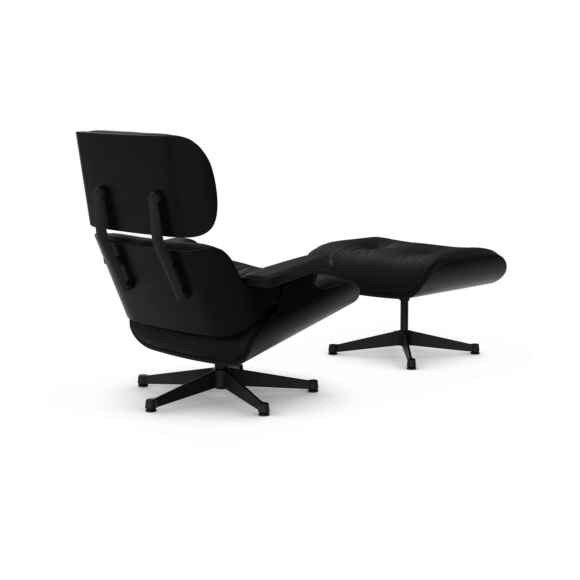 Eames Lounge Chair & Ottoman new dimensions, 66 Nero-27 chestnut black-black steel Vitra