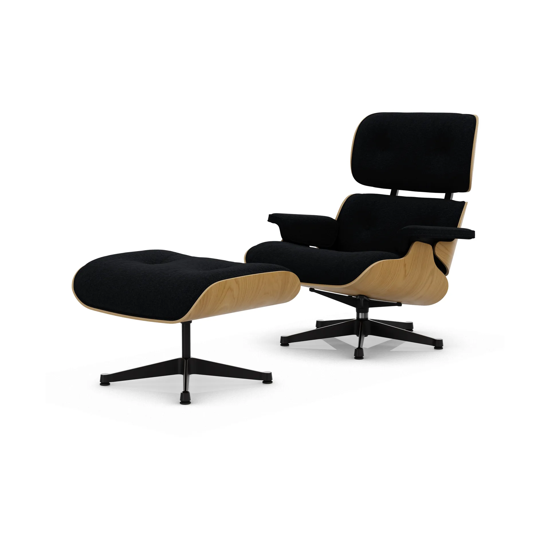Eames Lounge Chair & Ottoman new dimensions, 68 Chocolate-26 chestnut natural-pol. steel-black Vitra
