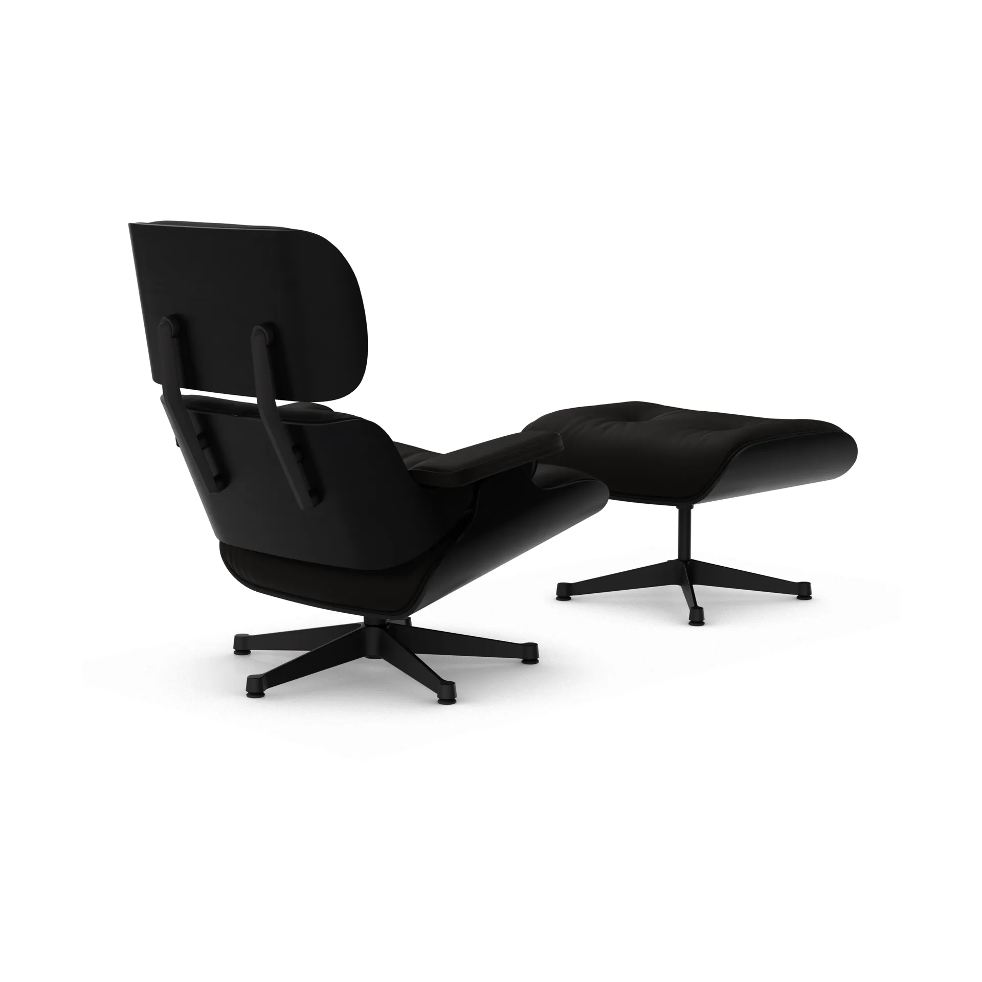 Eames Lounge Chair & Ottoman new dimensions, 68 Chocolate-27 chestnut black-black steel Vitra