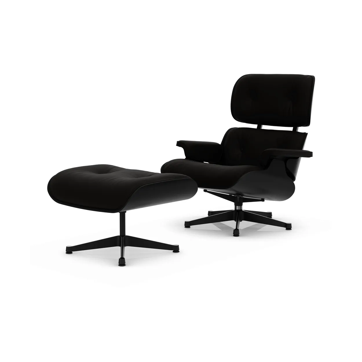 Vitra Eames Lounge Chair & Ottoman new dimensions 68 Chocolate-27 chestnut black-pol. steel-black