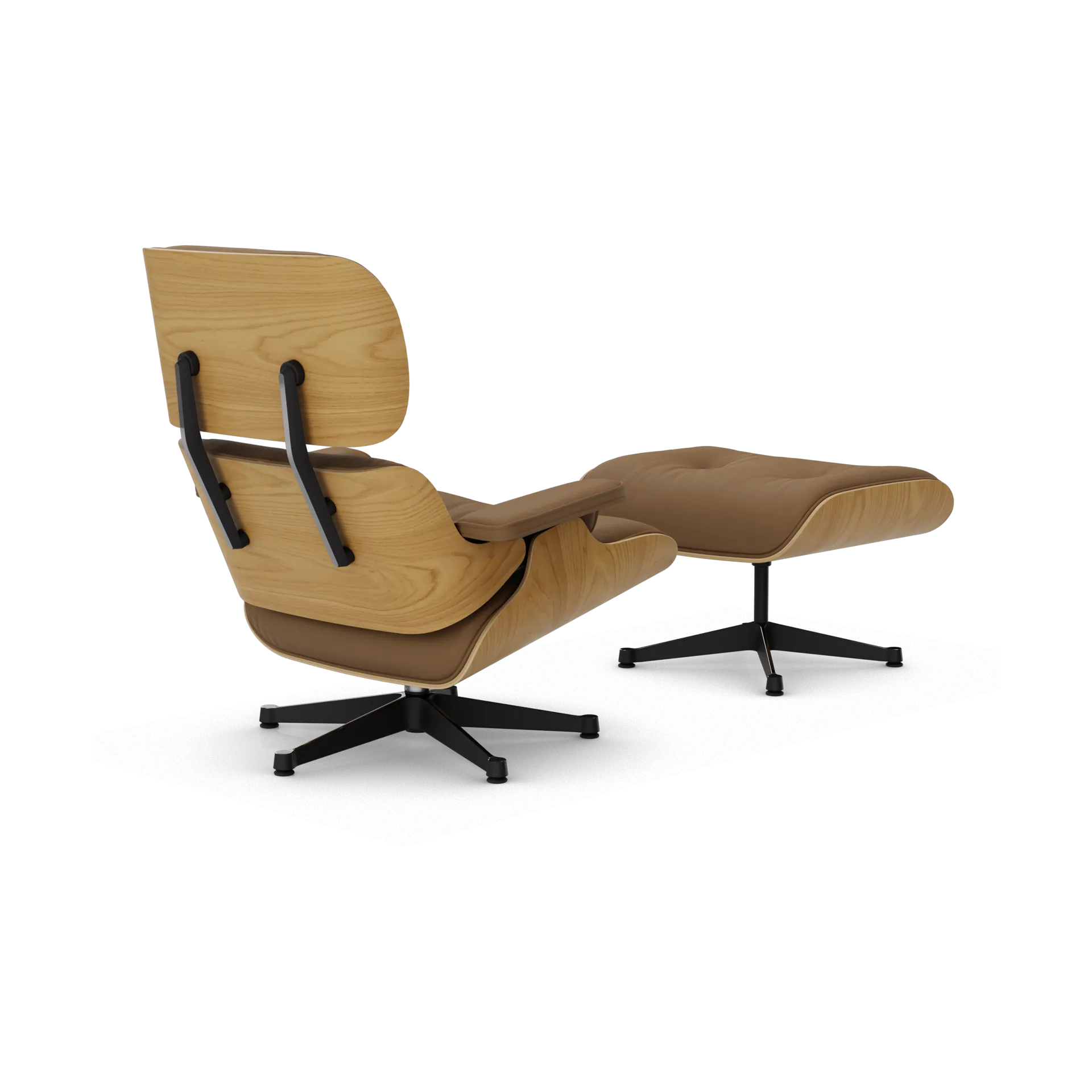 Eames Lounge Chair & Ottoman new dimensions, 75 Camel-26 chestnut natural-pol. steel-black Vitra
