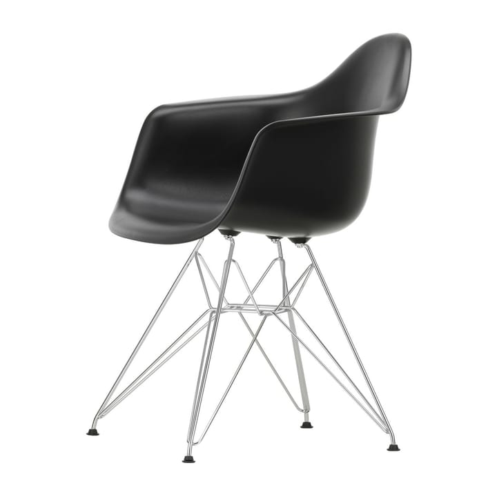 Eames plastic armchair DAR stol, Deep black-Chrome Vitra